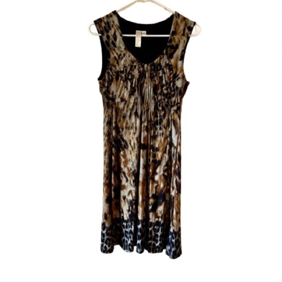 Emma & Michele Animal Print Midi Dress - Picture 1 of 5
